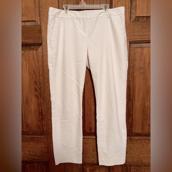 Express Women’s White Columnist Cropped Ankle Dress Pant Size 8 Regular - Picture 1 of 8
